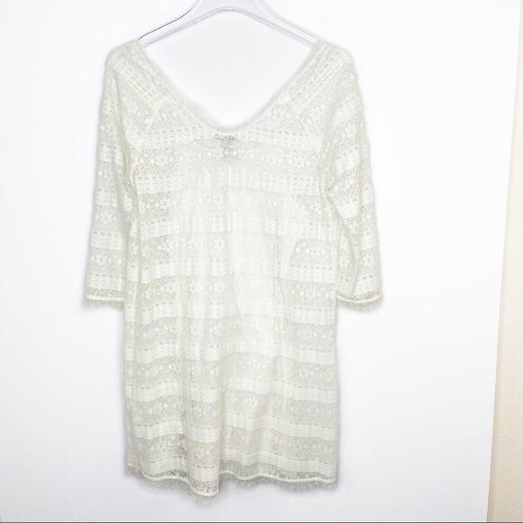 Joie Cream Floral Lace Overlay Mini Dress With Shell With Small - Picture 2 of 4